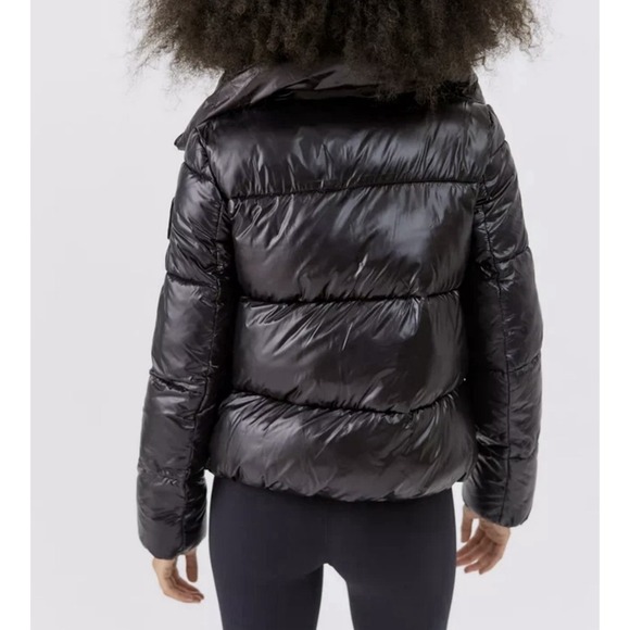 WOMEN'S ANIMAL FREE PUFFER JACKET ISLA IN BLACK SAVE THE DUCK FUNNEL NECK‎ LARGE - Picture 3 of 13